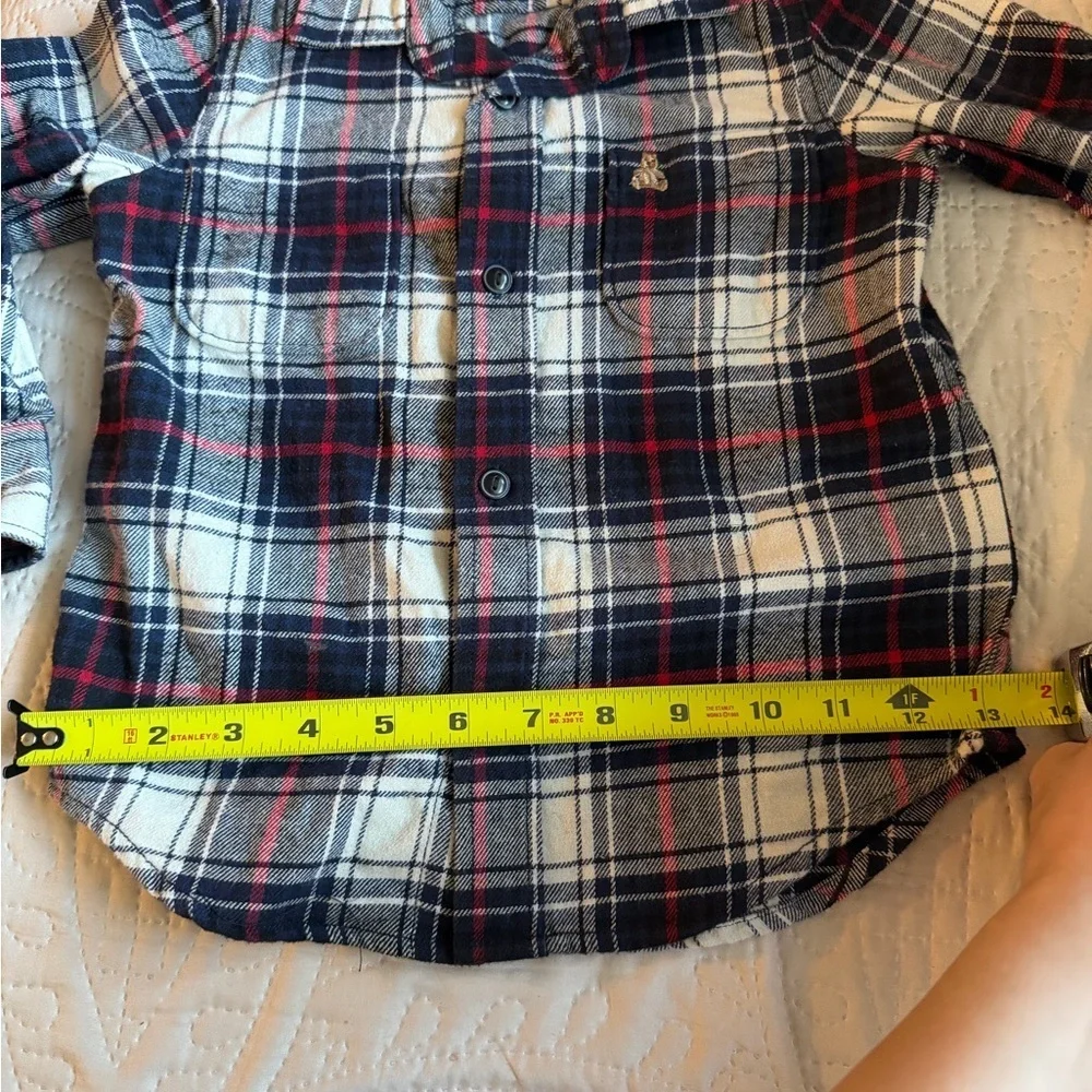 GAP Kids Plaid Button-Down Shirt - Navy, White & Red